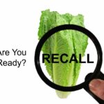 magnifying glass over lettuce with word recall
