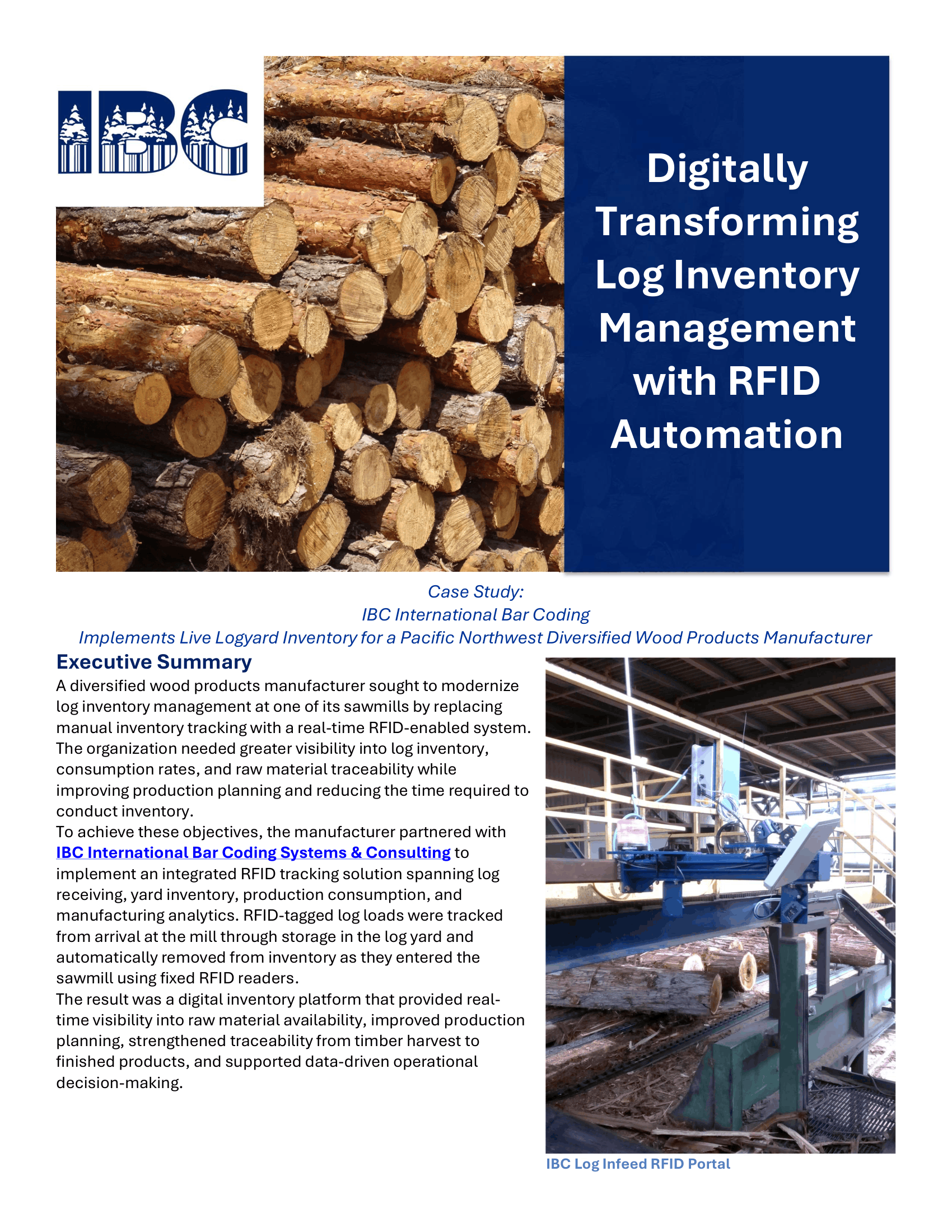 IBC Digitally Transforming Log Inventory Management with RFID Automation Case Study